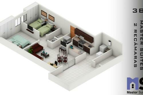 Apartamento Acogedora Suite Alberca Bernardo Quintana 3b