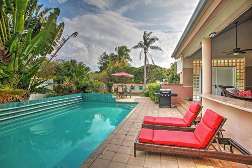 Large Pompano Home With Pool 1 Block To Private Beach
