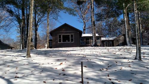 Log Cottage On Blue Lake