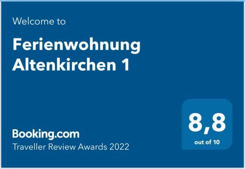 Apartamento Ferienwohnung Altenkirchen 1