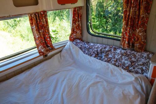 Retro Caravan With Mountain Views