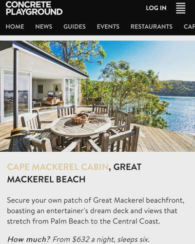 Cape Mackerel Cabin With Magic Palm Beach & Pittwater Views
