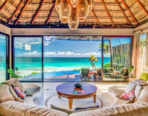 Beachfront Mira Del Mar Villa In Tulum Beach!