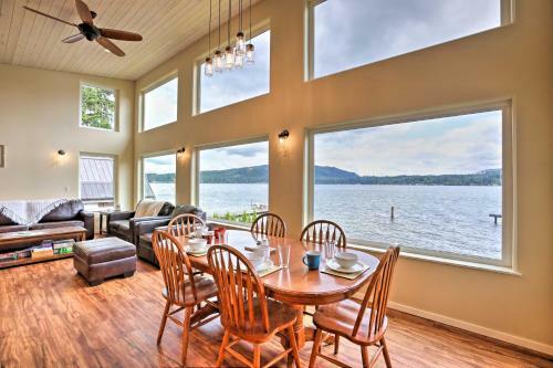 Lake Whatcom House Boat Dock And Mountain View