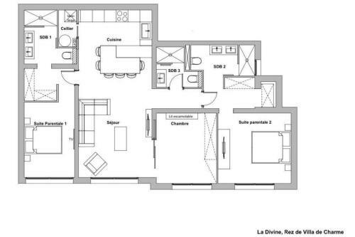 Apartamento Rez de Villa de Charme 5*-6 Pers