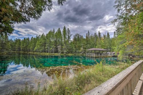 Updated Manistique Log Cabin, Yard And Fire Pit