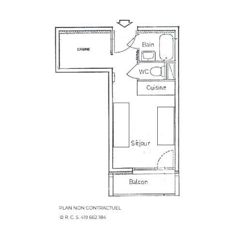 Apartamento R�sidence Sarvan - Studio Pour 3 Personnes 934