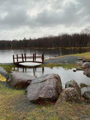 Poconos Cabin-game Room-firepit-patio-bbq-5 Lakes