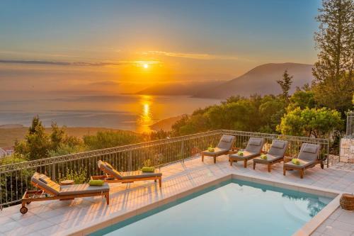 Luxury Villa Above Emblisi Beach , With Heated Pool !