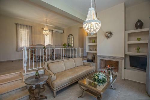 Luxury Villa Above Emblisi Beach , With Heated Pool !
