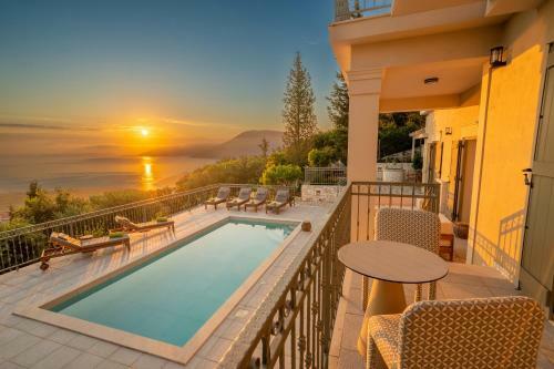 Luxury Villa Above Emblisi Beach , With Heated Pool !