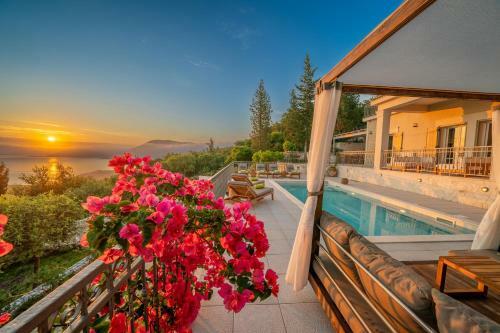 Luxury Villa Above Emblisi Beach , With Heated Pool !