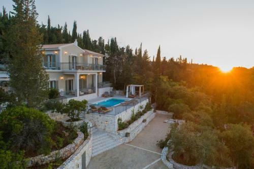 Luxury Villa Above Emblisi Beach , With Heated Pool !