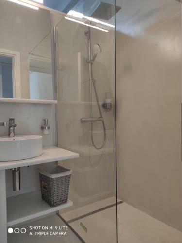White Cycladic Town House With Sea Vew