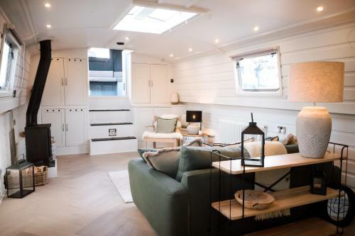 Luxury Wide Beam Canal Boat In The Liverpool Docks