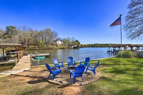 Lakefront Eatonton Home Boat Dock And Fire Pit