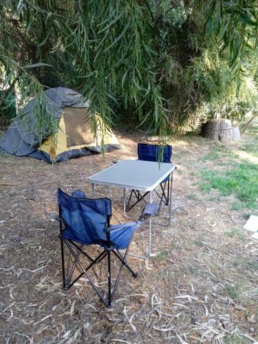Cozy Tent In The Shade With Amenities And A Socket