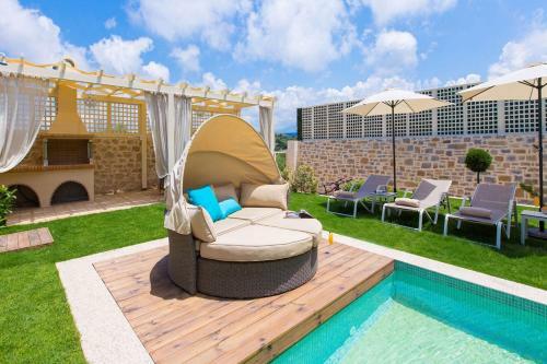 Blue Stone Pool Villa Crete Sea View