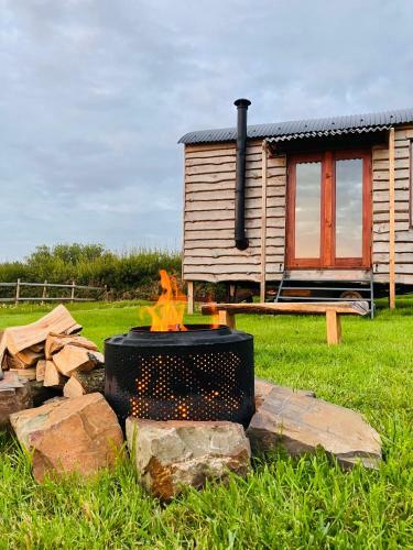 Shepherds Hut In A Private Meadow With Sea Views