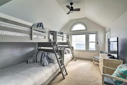 Ocean View Emerald Isle Home Walk To Beach!