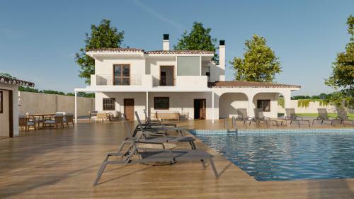 Villa Huerta 1 Manises, Jacuzzi, Sauna, Piscina