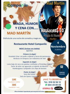 Magilocuras 3.0.Magia, humor y cena con Mad Martí