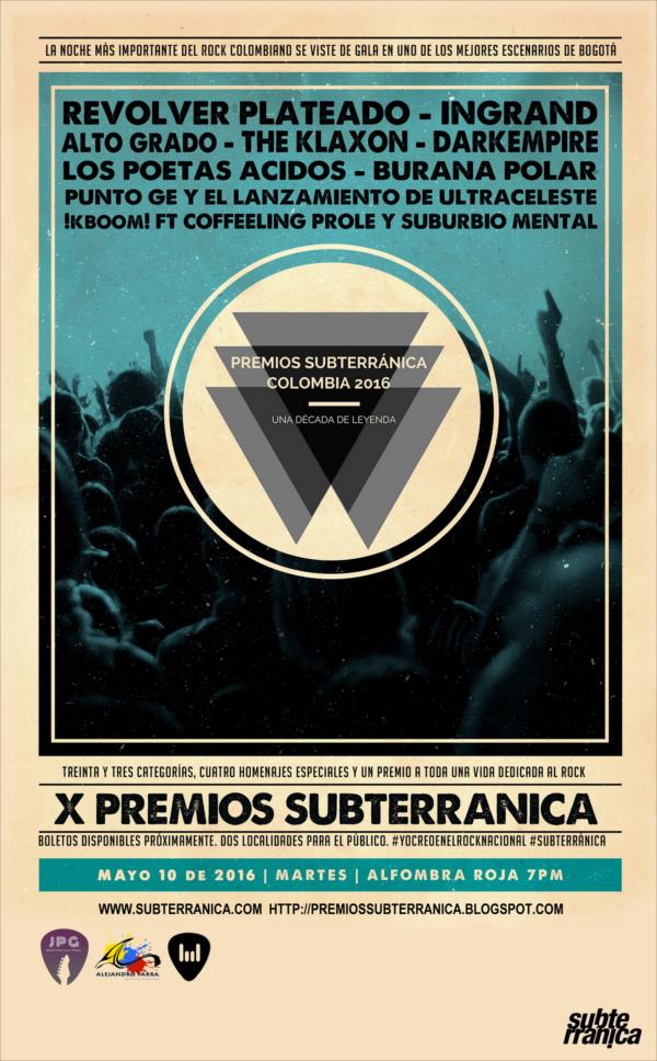 X Premios Subterránica 2016